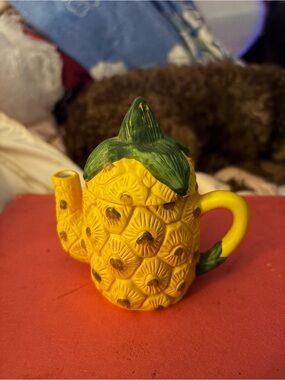 Yellow Pineapple Ceramic Teapot Decorative Accent